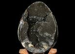 Septarian Dragon Egg Geode - Black Crystals #71994-1